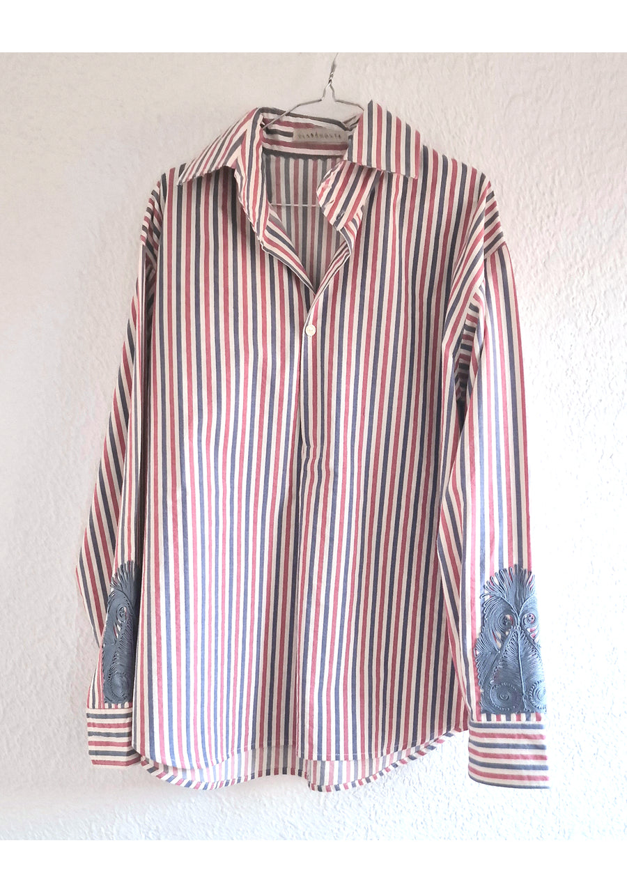 CLARAMONTE STRIPED BOYFRIEND SHIRT