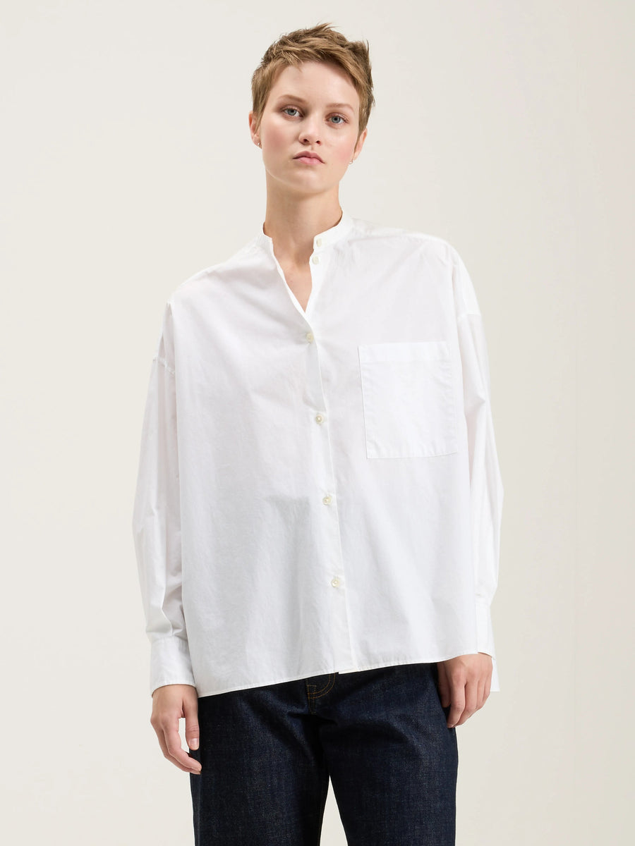 BELLEROSE GORKY POPLIN SHIRT IN WHITE