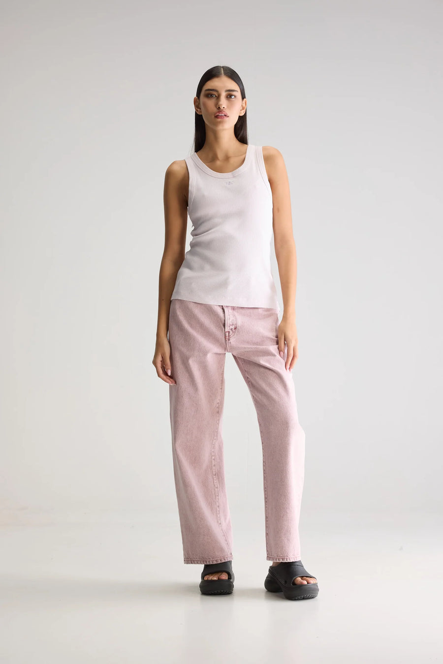 BELLEROSE VALDI SILM TANK TOP IN GRAY LILAC