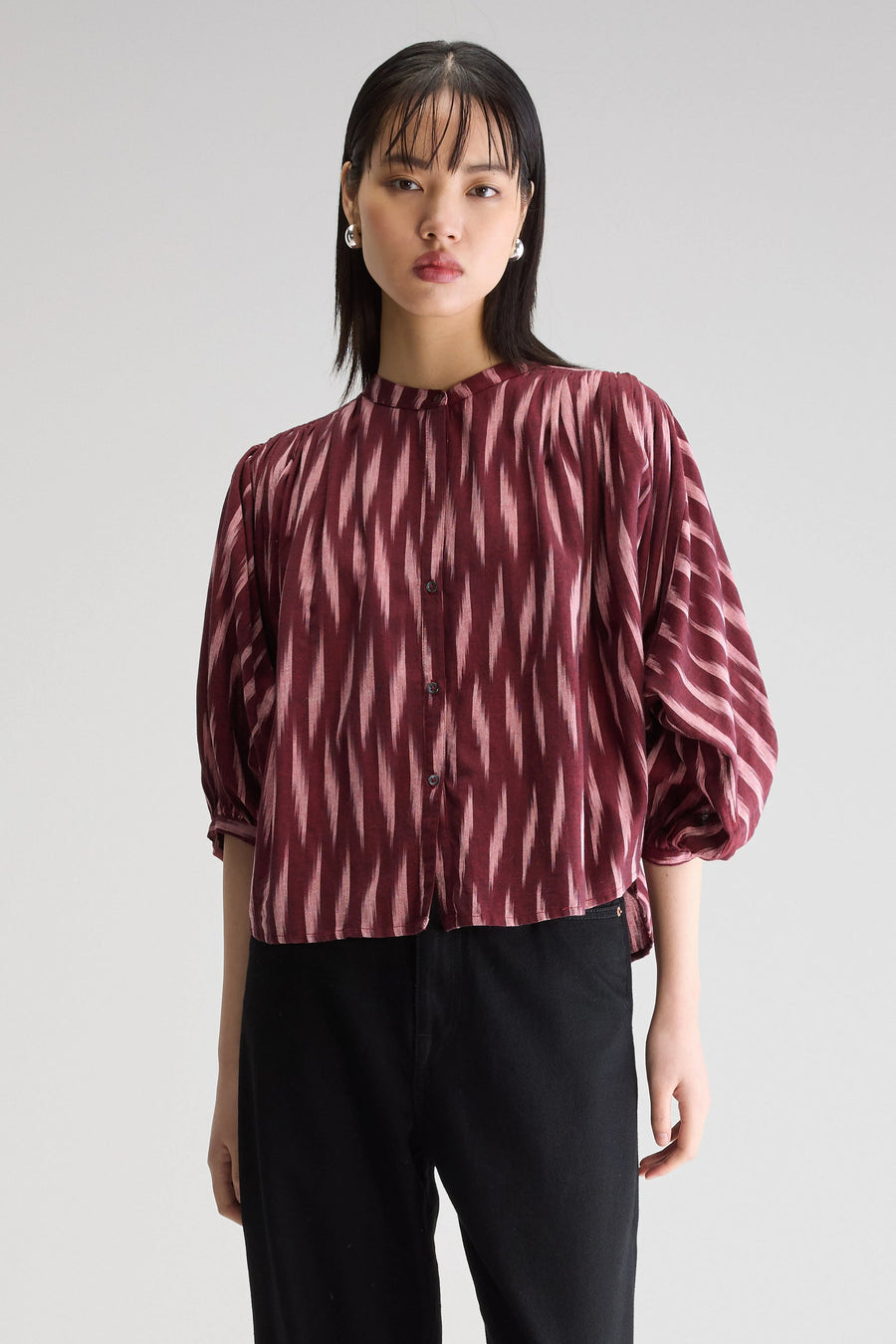 BELLEROSE INK BLOUSE IN BURGUNDY