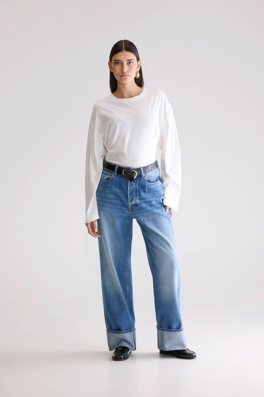 BELLEROSE PATSY52 / N. 67 LOOSE FIT LOW RISE BLUE DENIM IN BLUE STONE