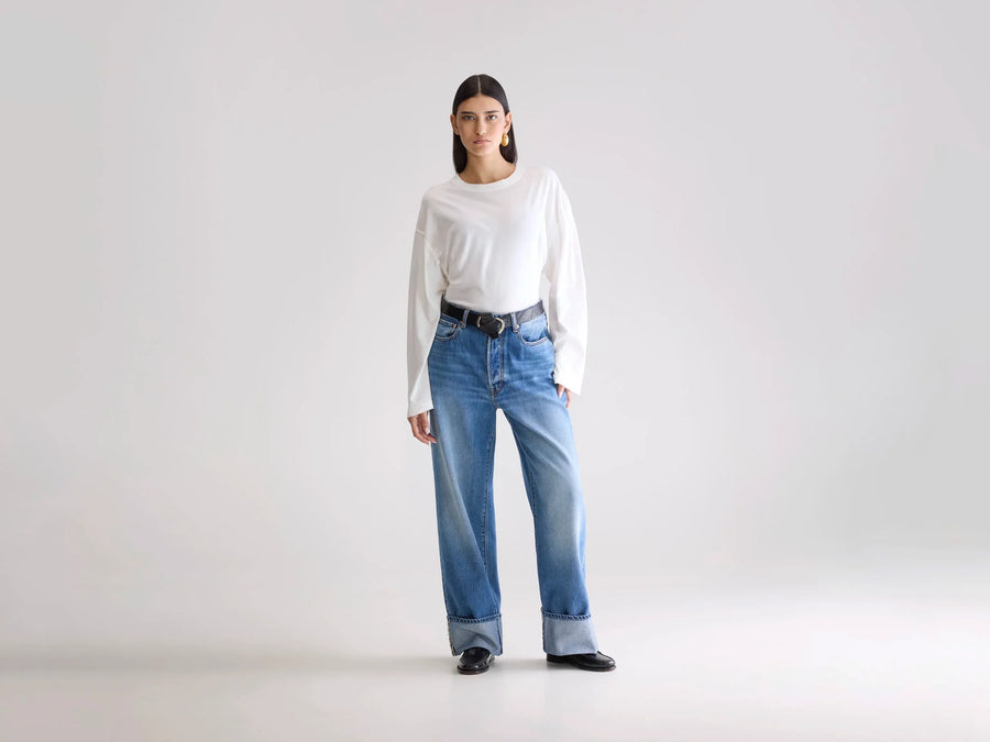 BELLEROSE PATSY52 / N. 67 LOOSE FIT LOW RISE BLUE DENIM IN BLUE STONE