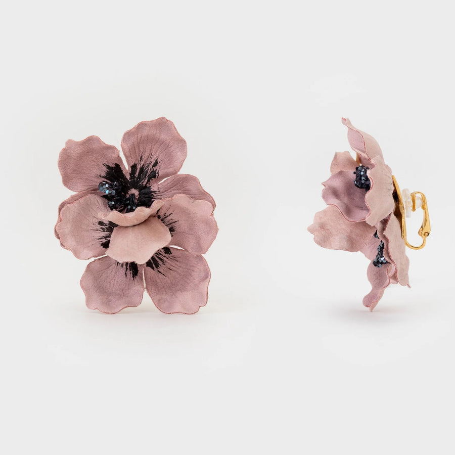 CECILE BOCCARA GARANCE CLIP-ON EARRINGS - PINK