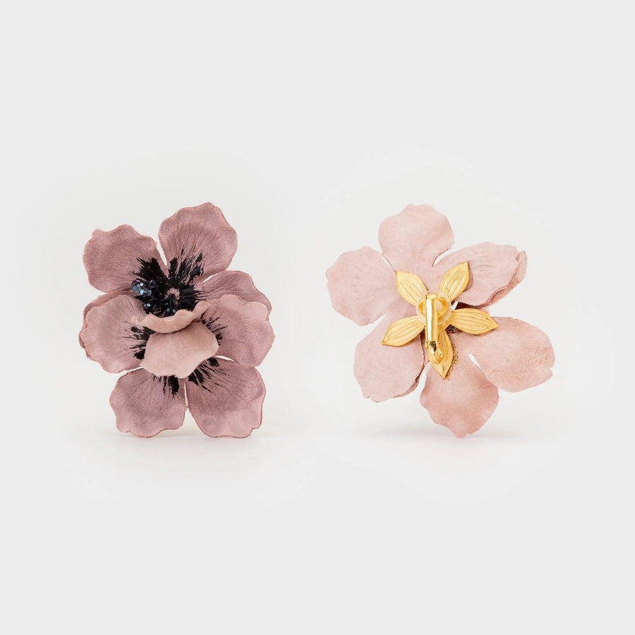 CECILE BOCCARA GARANCE CLIP-ON EARRINGS - PINK