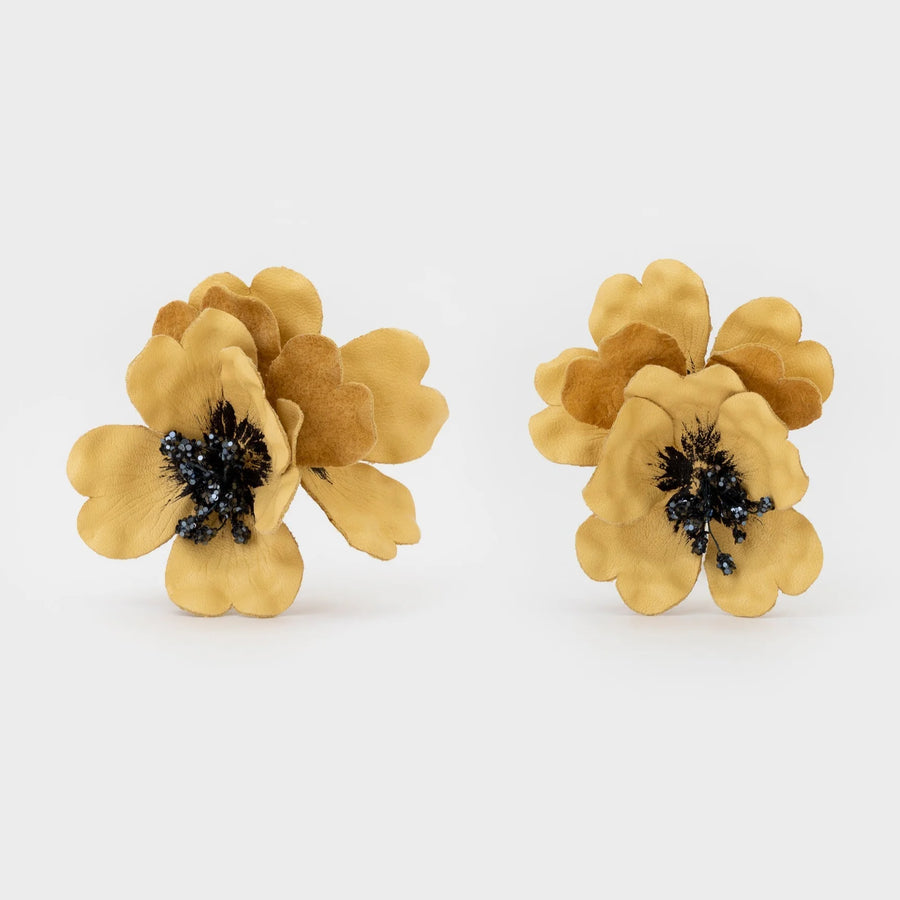 CECILE BOCCARA GARANCE CLIP-ON EARRINGS - LEMON