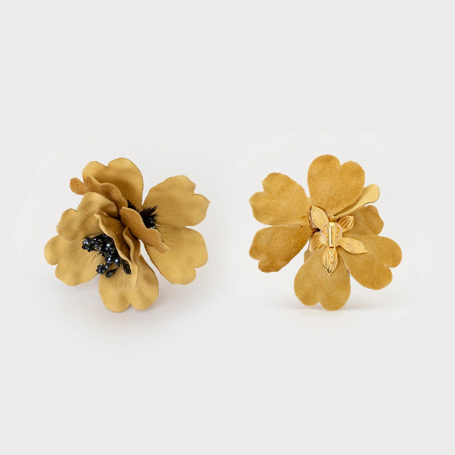 CECILE BOCCARA GARANCE CLIP-ON EARRINGS - LEMON
