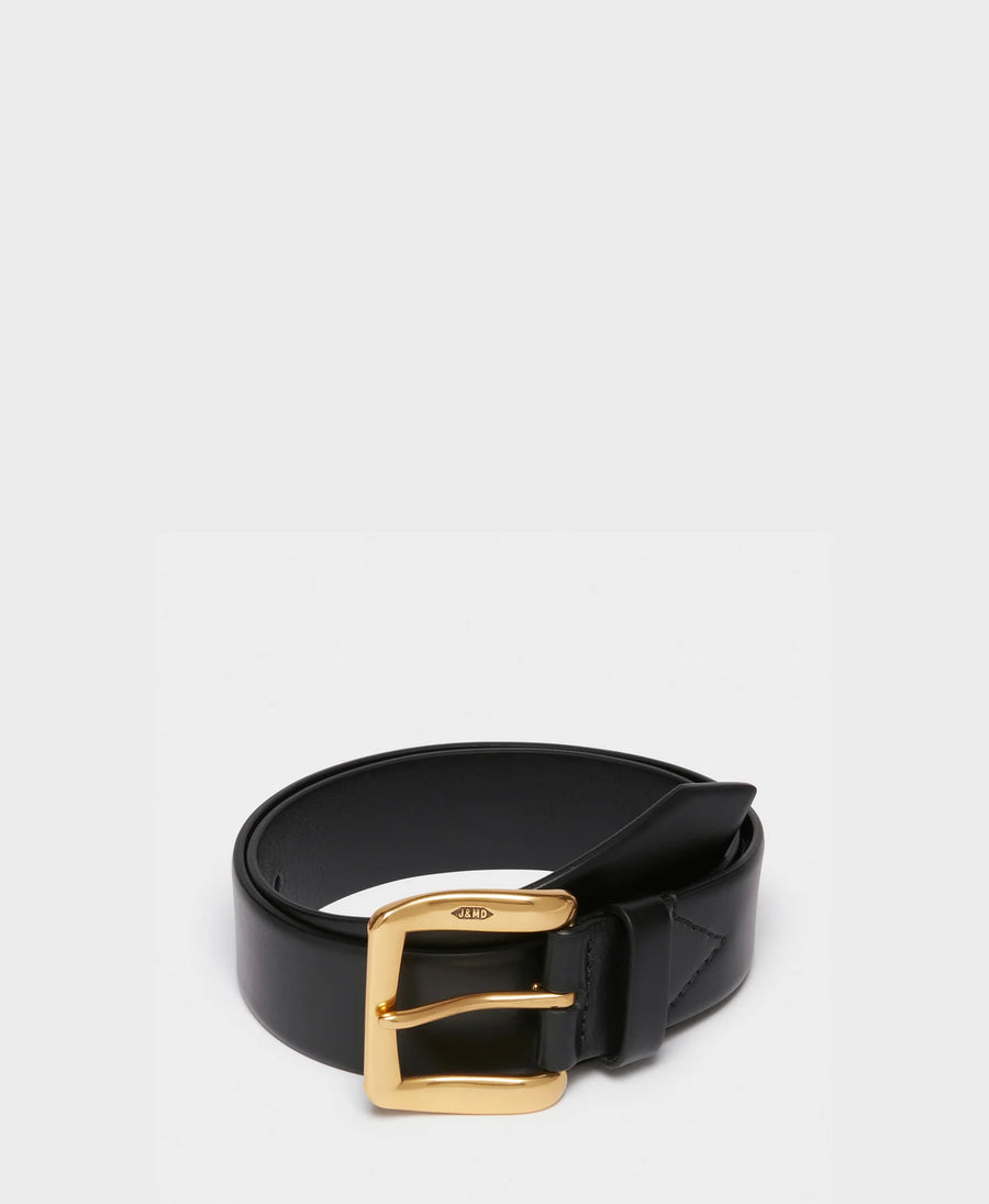 J & M DAVIDSON BONNY MEDIUM BELT IN BLACK/GOLD