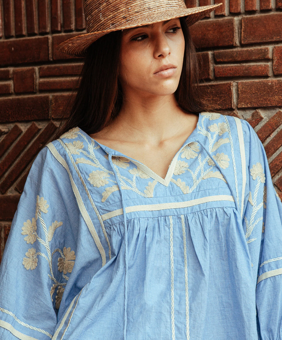 ROSE AND ROSE CAMDEN TOP IN BLUE