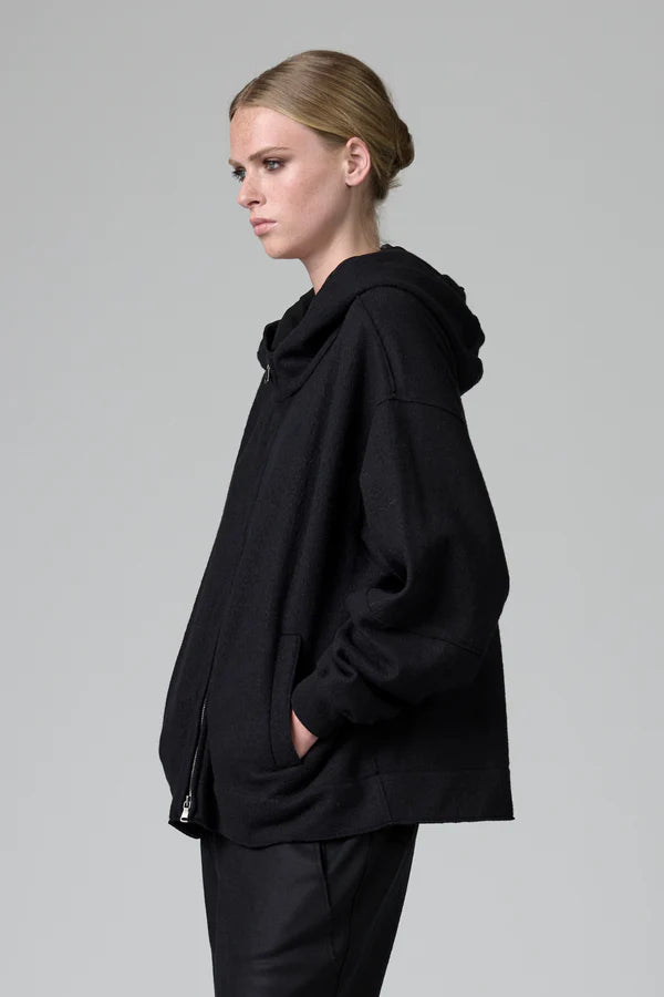 TRANSIT OVERSIZE HOODED JACKET IN BLACK