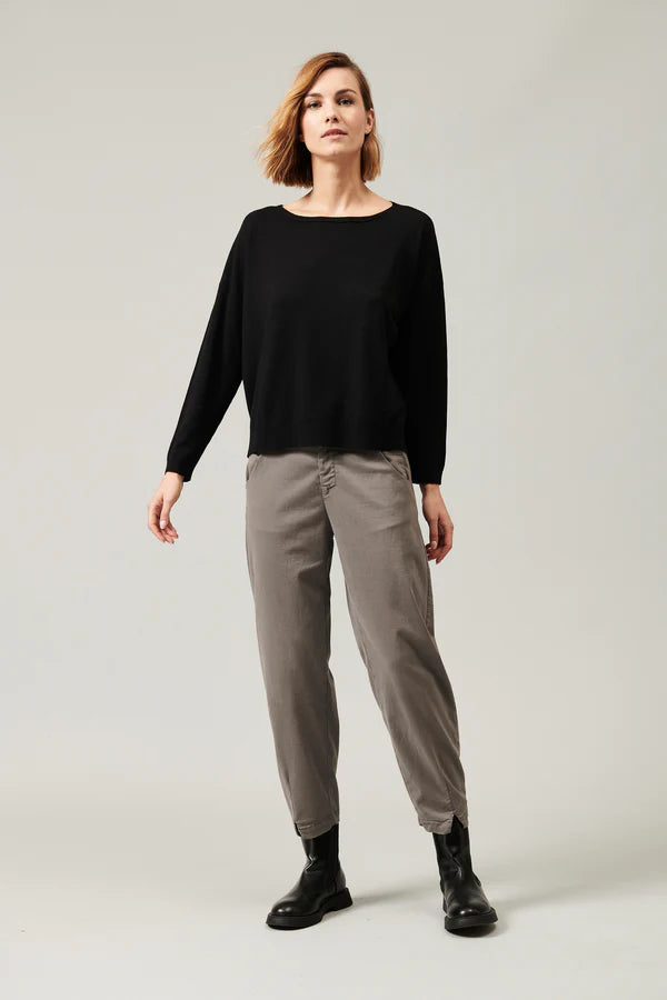 TRANSIT OVERSIZED VISCOSE WOOL MIX KNIT IN BLACK