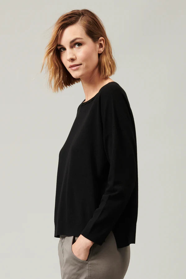 TRANSIT OVERSIZED VISCOSE WOOL MIX KNIT IN BLACK