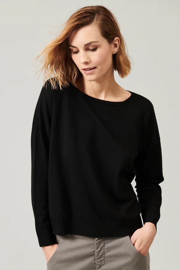 TRANSIT OVERSIZED VISCOSE WOOL MIX KNIT IN BLACK