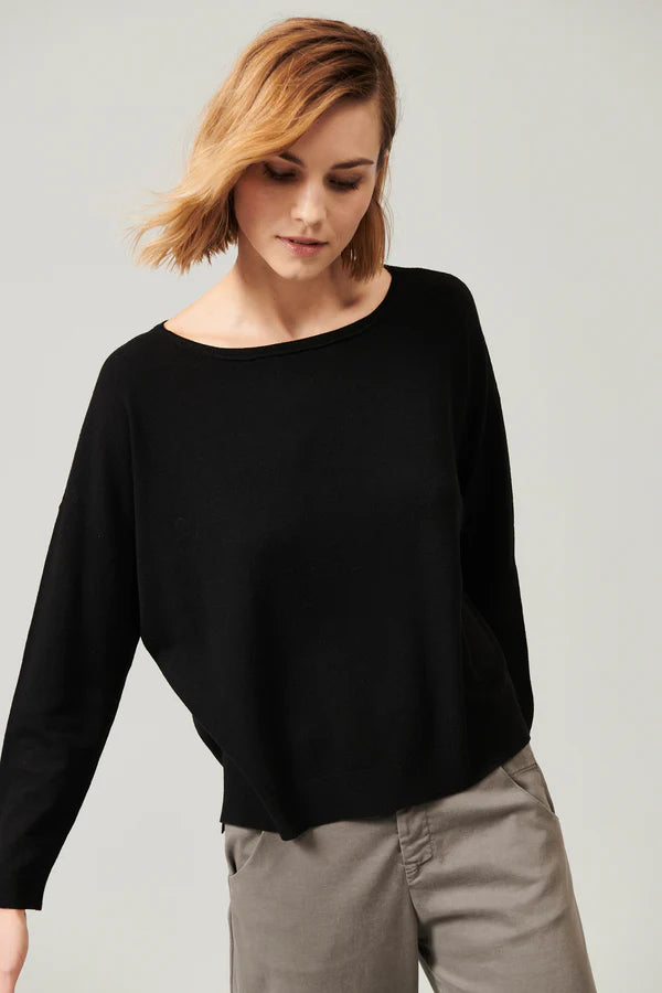 TRANSIT OVERSIZED VISCOSE WOOL MIX KNIT IN BLACK