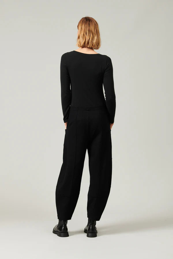 TRANSIT WIDE WOOL CLOTH TROUSERS IN BLACK