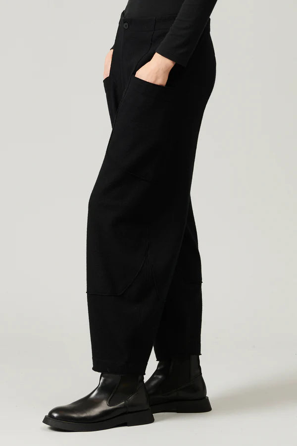 TRANSIT WIDE WOOL CLOTH TROUSERS IN BLACK