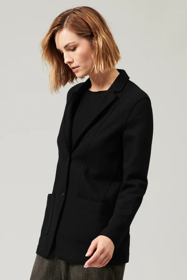 TRANSIT GIACCA BLACK UNLINED JACKET IN WOOL CLOTH