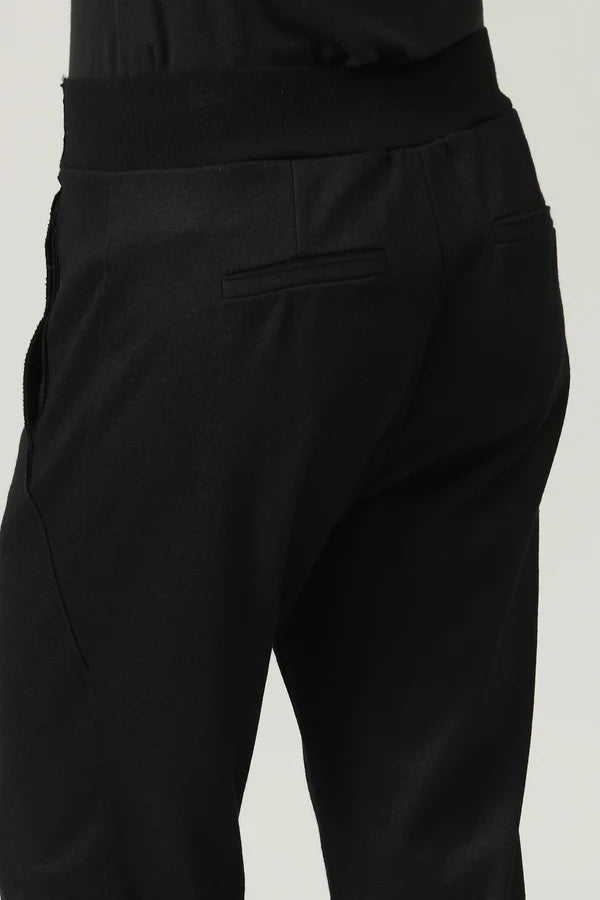 TRANSIT REGULAR FIT PANTS IN BOILED WOOL KNIT - BLACK