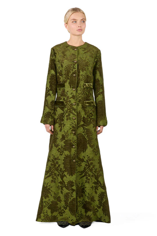 FOR RESTLESS SLEEPERS ARGIA IN JACQUARD GREEN VELVET