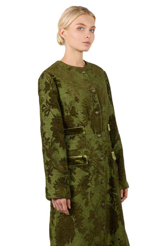 FOR RESTLESS SLEEPERS ARGIA IN JACQUARD GREEN VELVET