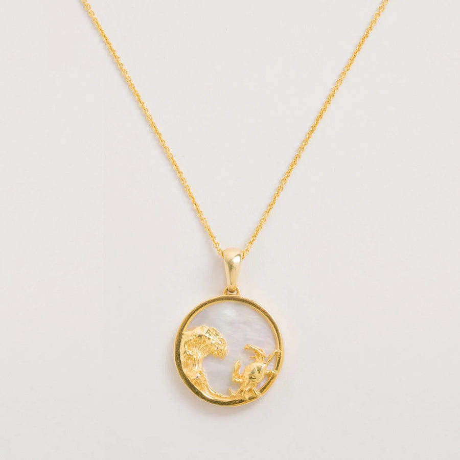 FREYA ROSE CANCER, GOLD ZODIAC NECKLACE