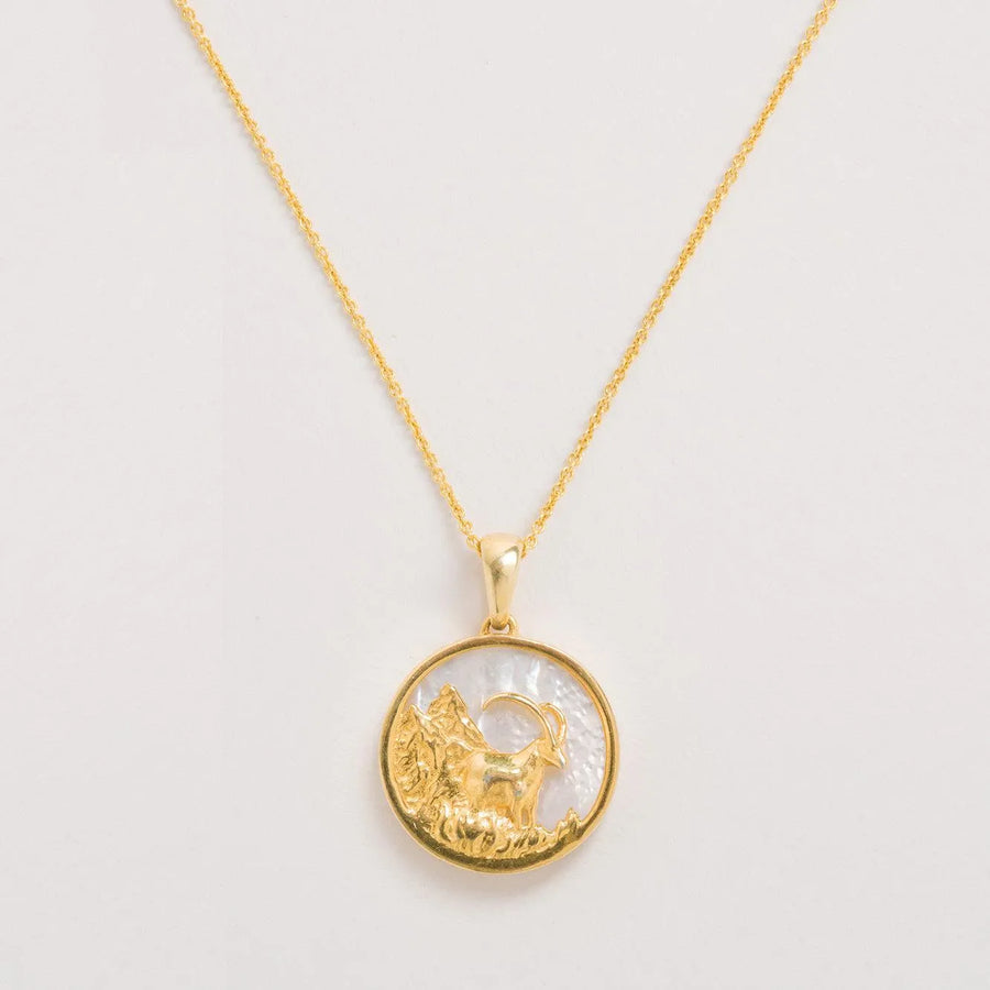 FREYA ROSE CAPRICORN, GOLD ZODIAC NECKLACE