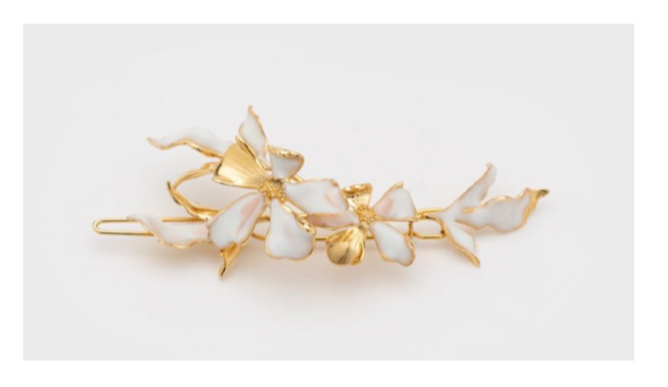 CECILE BOCCARA DOUBLE FLOWER HAIR CLIP