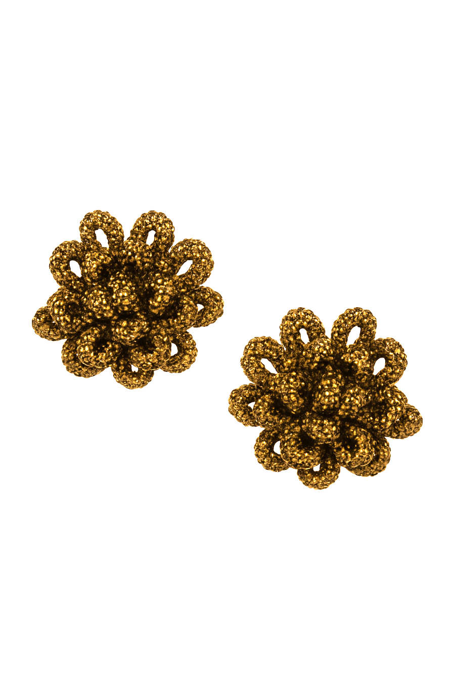 ROSANTICA TIMO CLIP ON EARRINGS IN BROWN CRYSTALS