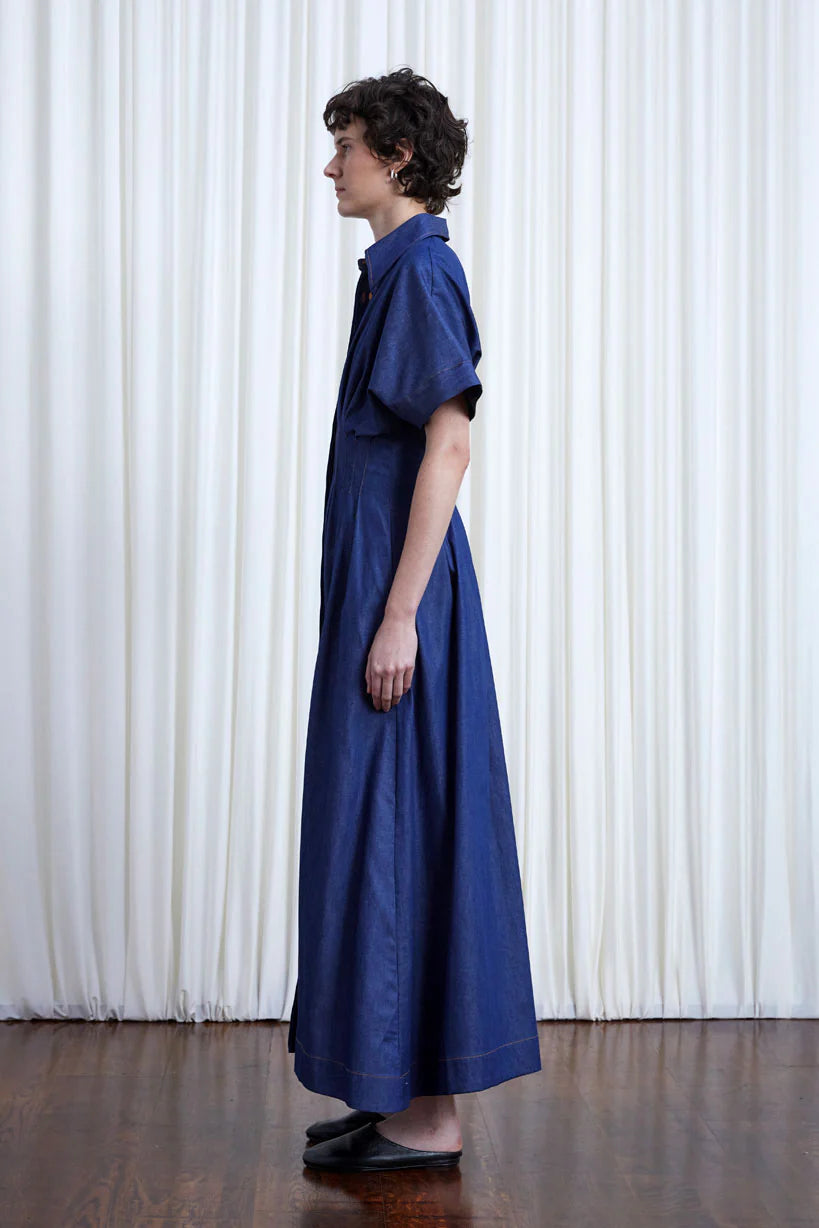 PALMER HARDING COURAGE DRESS IN INDIGO DENIM
