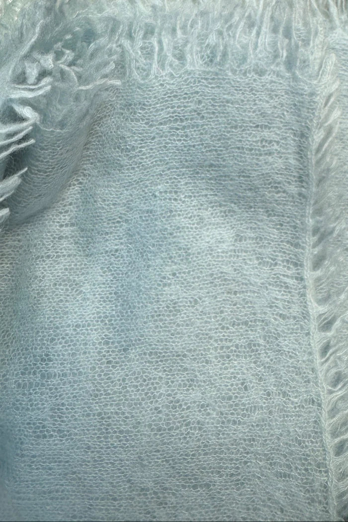 SIAN JACOBS EIGHTY CASHMERE SCARF IN PALE BLUE