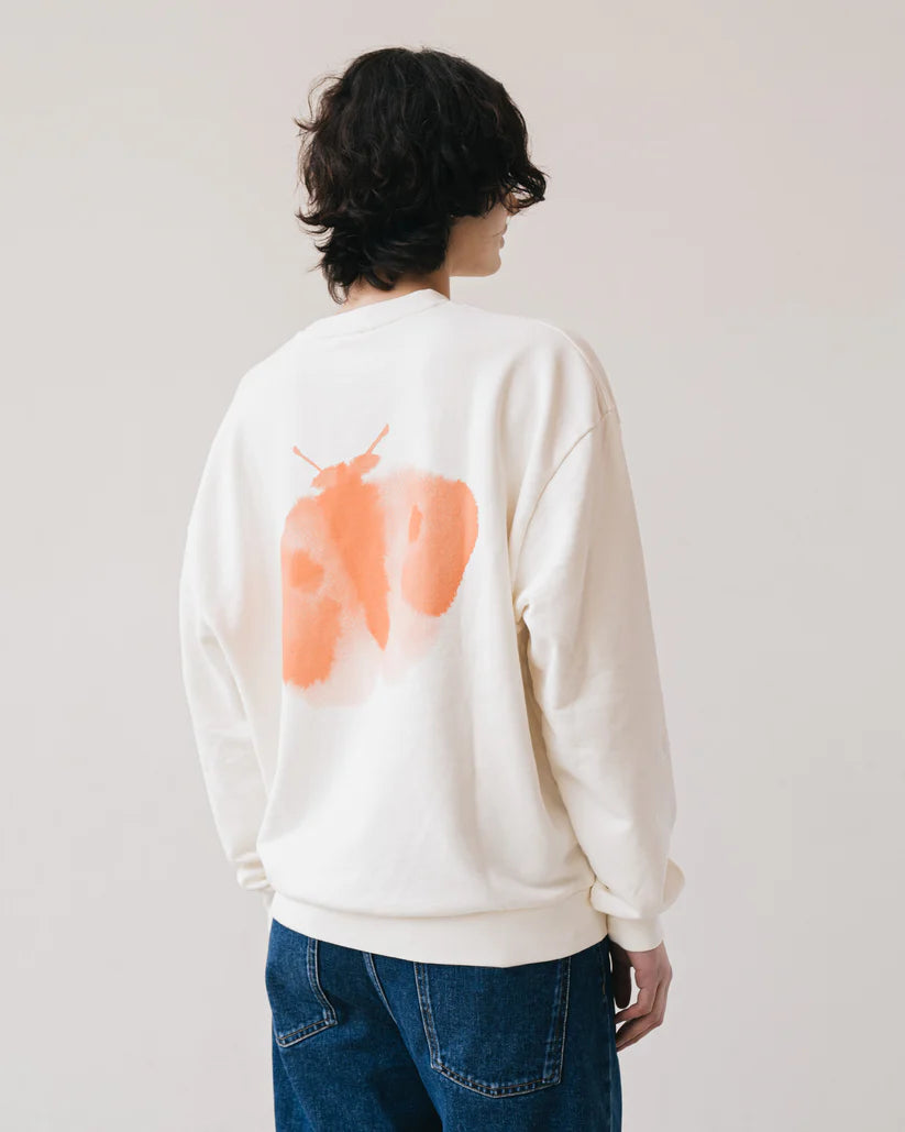 WILD ANIMALS ELEPHANT BUTTERFLY SWEATSHIRT IN OFF-WHITE