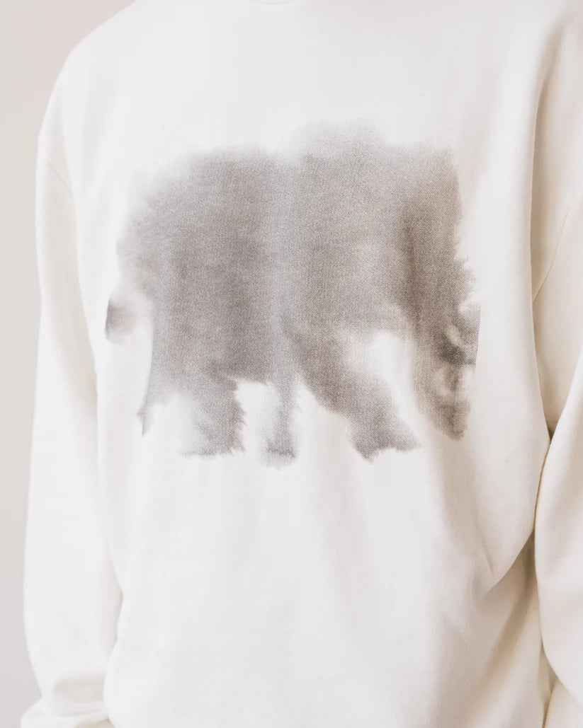 WILD ANIMALS ELEPHANT BUTTERFLY SWEATSHIRT IN OFF-WHITE