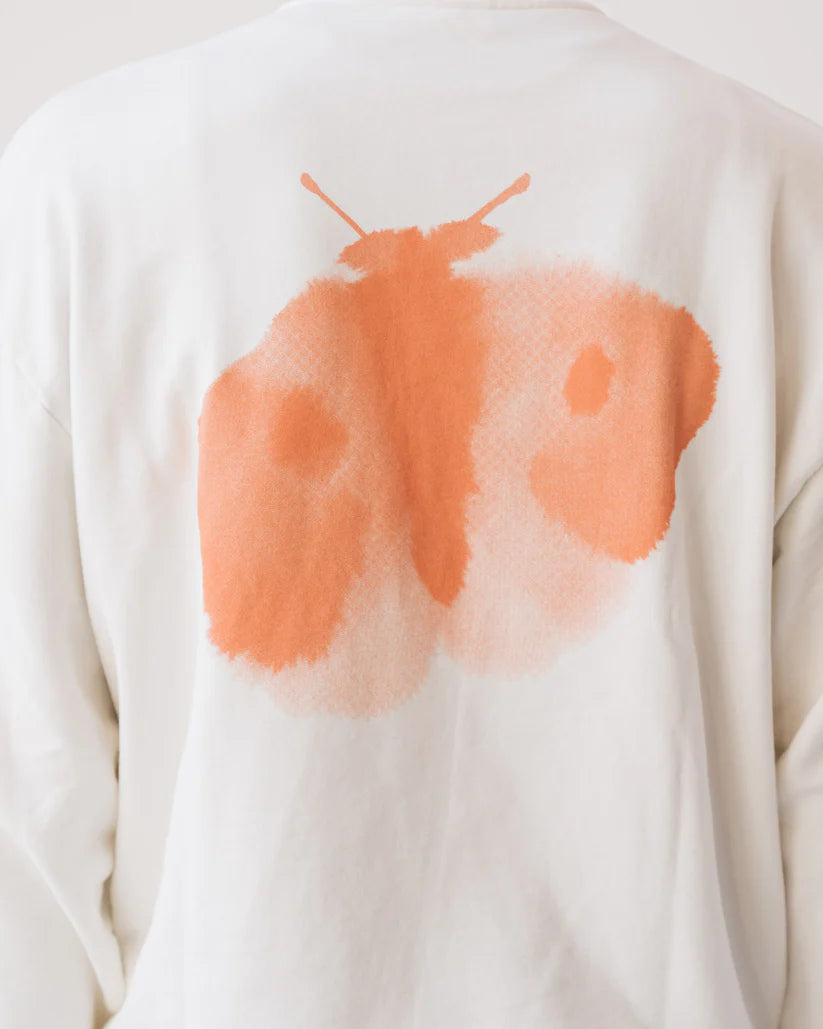 WILD ANIMALS ELEPHANT BUTTERFLY SWEATSHIRT IN OFF-WHITE