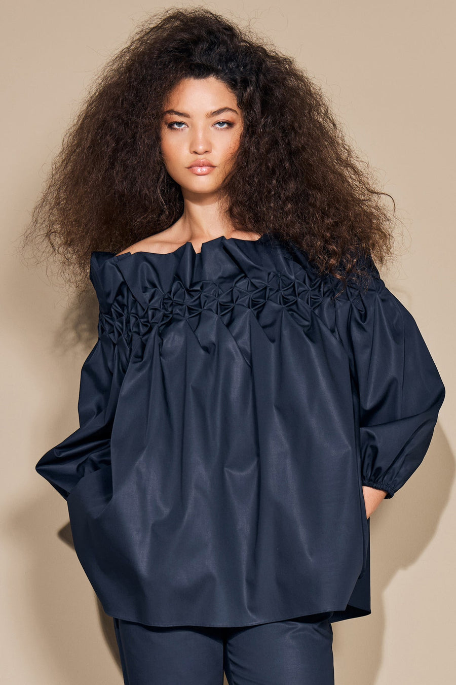ARMARGENTUM EUPHORIA BLOUSE IN DARK SAPPHIRE