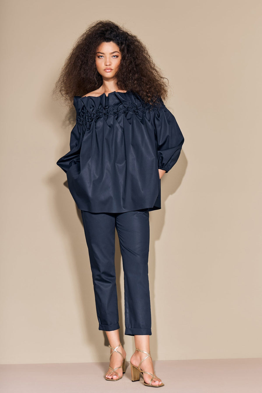 ARMARGENTUM EUPHORIA BLOUSE IN DARK SAPPHIRE