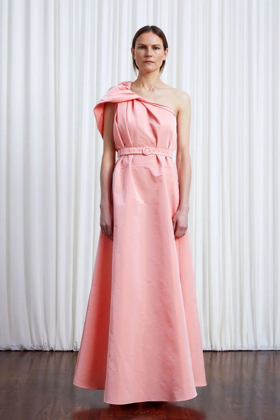 PALMER HARDING WORRIES FADE DRESS IN PINK TAFFETA
