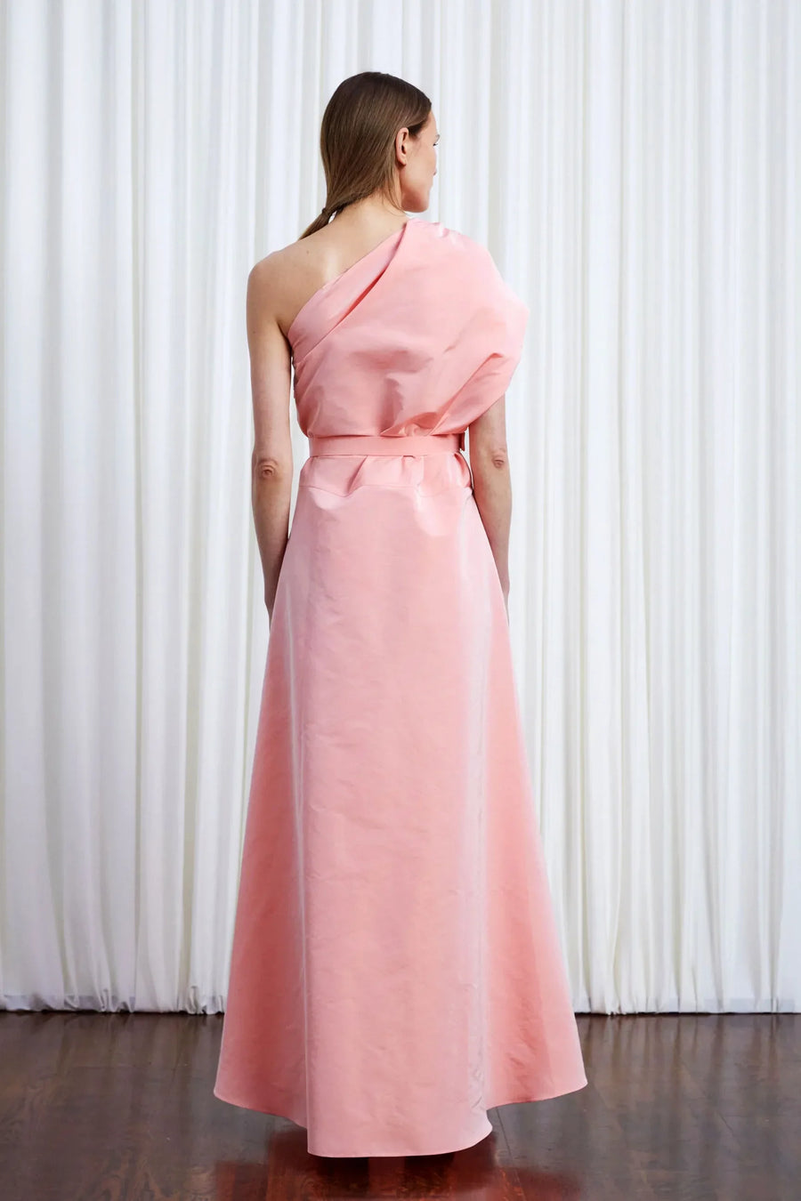 PALMER HARDING WORRIES FADE DRESS IN PINK TAFFETA