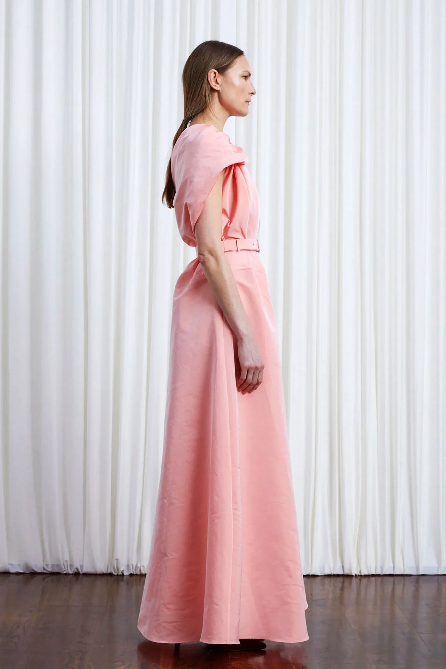 PALMER HARDING WORRIES FADE DRESS IN PINK TAFFETA