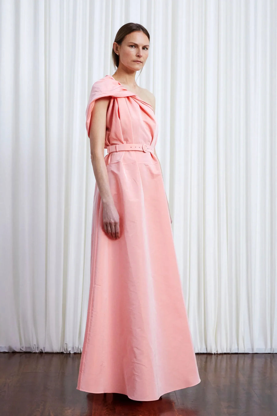 PALMER HARDING WORRIES FADE DRESS IN PINK TAFFETA
