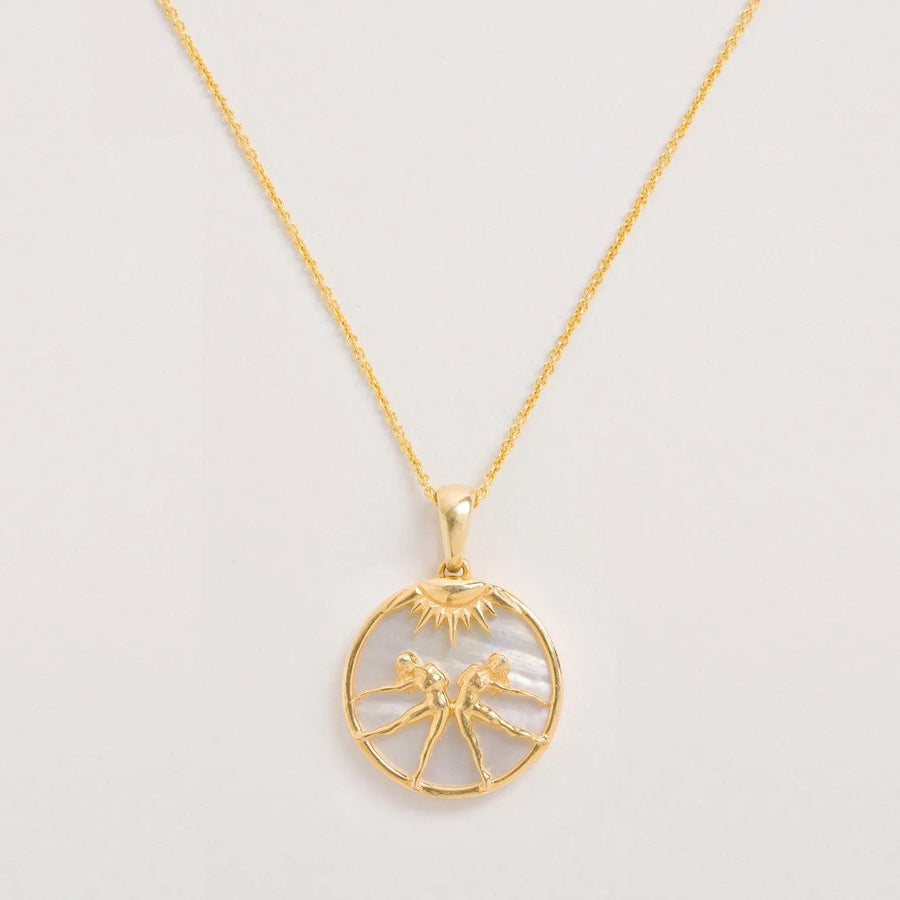 FREYA ROSE GEMINI, GOLD ZODIAC NECKLACE