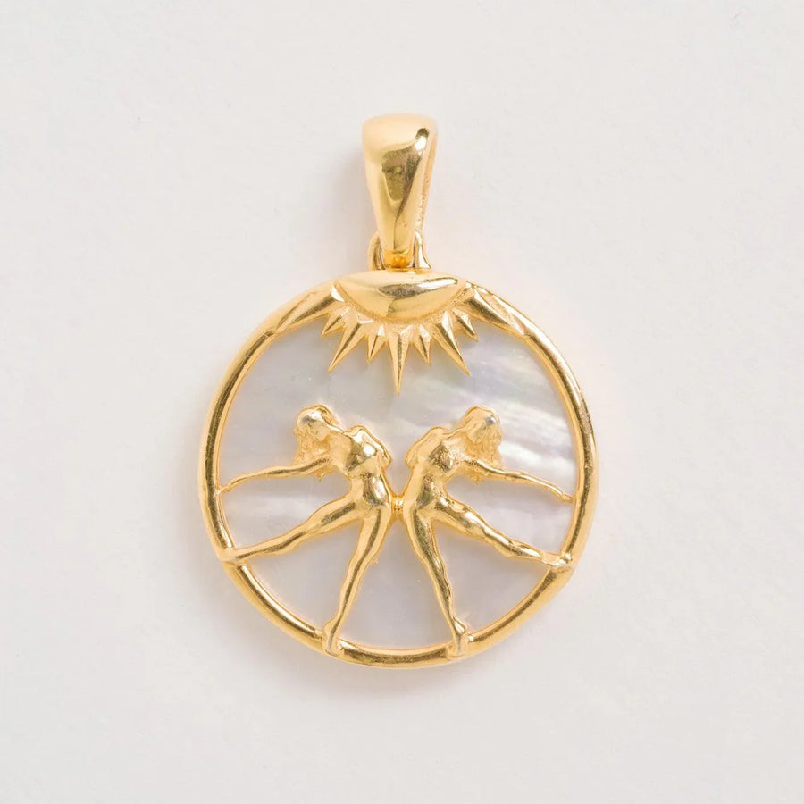 FREYA ROSE GEMINI, GOLD ZODIAC NECKLACE