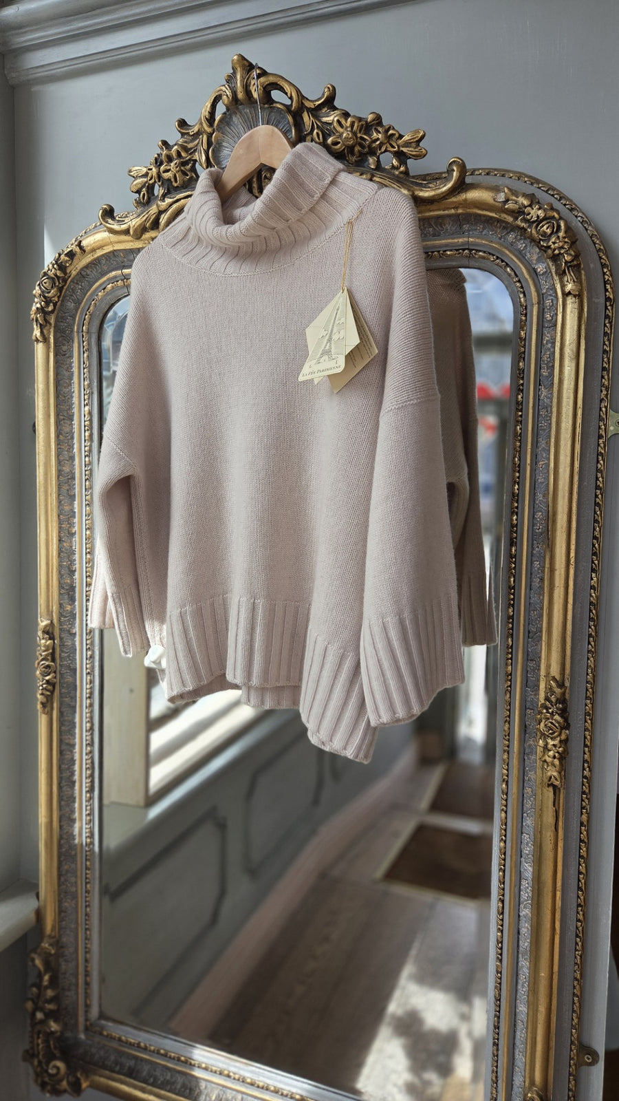 LA FEE PARISIENNE CHUNKY KNIT WITH ROLL NECK IN CREAM