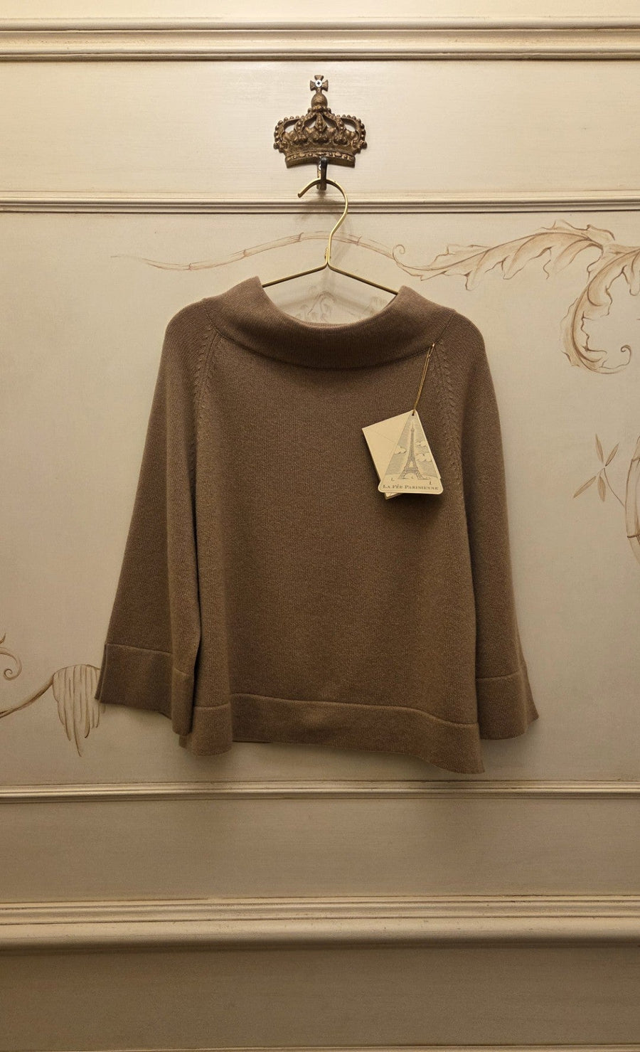 LA FEE PARISIENNE WIDE NECK KNIT IN CINNAMON