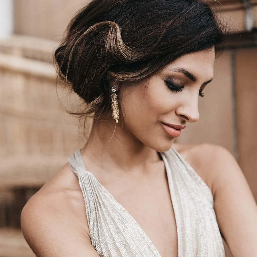 FREYA ROSE CRYSTAL LONG DROP EARRINGS