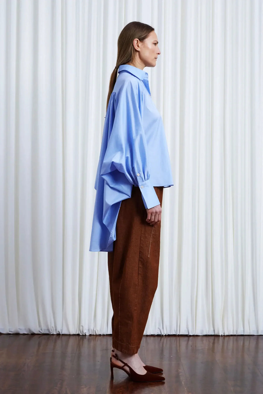 PALMER HARDING COMFORT FOUND SHIRT IN BLUE COTTON POPLIN