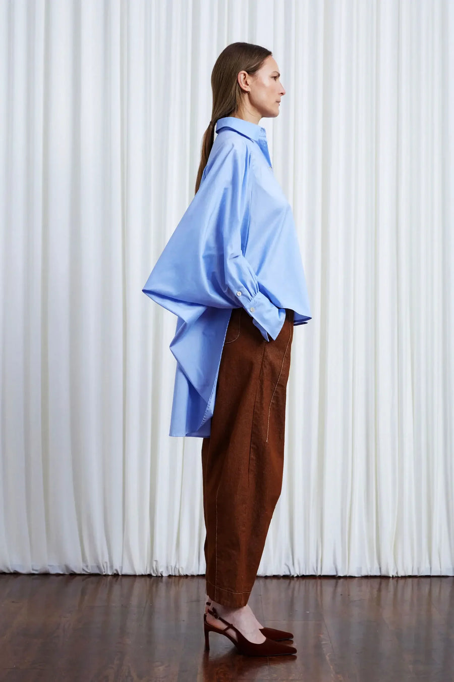 PALMER HARDING COMFORT FOUND SHIRT IN BLUE COTTON POPLIN