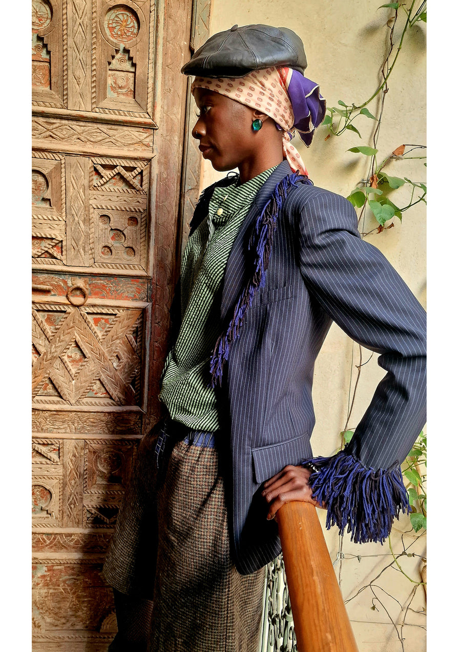 CLARAMONTE INUIT JACKET IN NAVY STRIPES