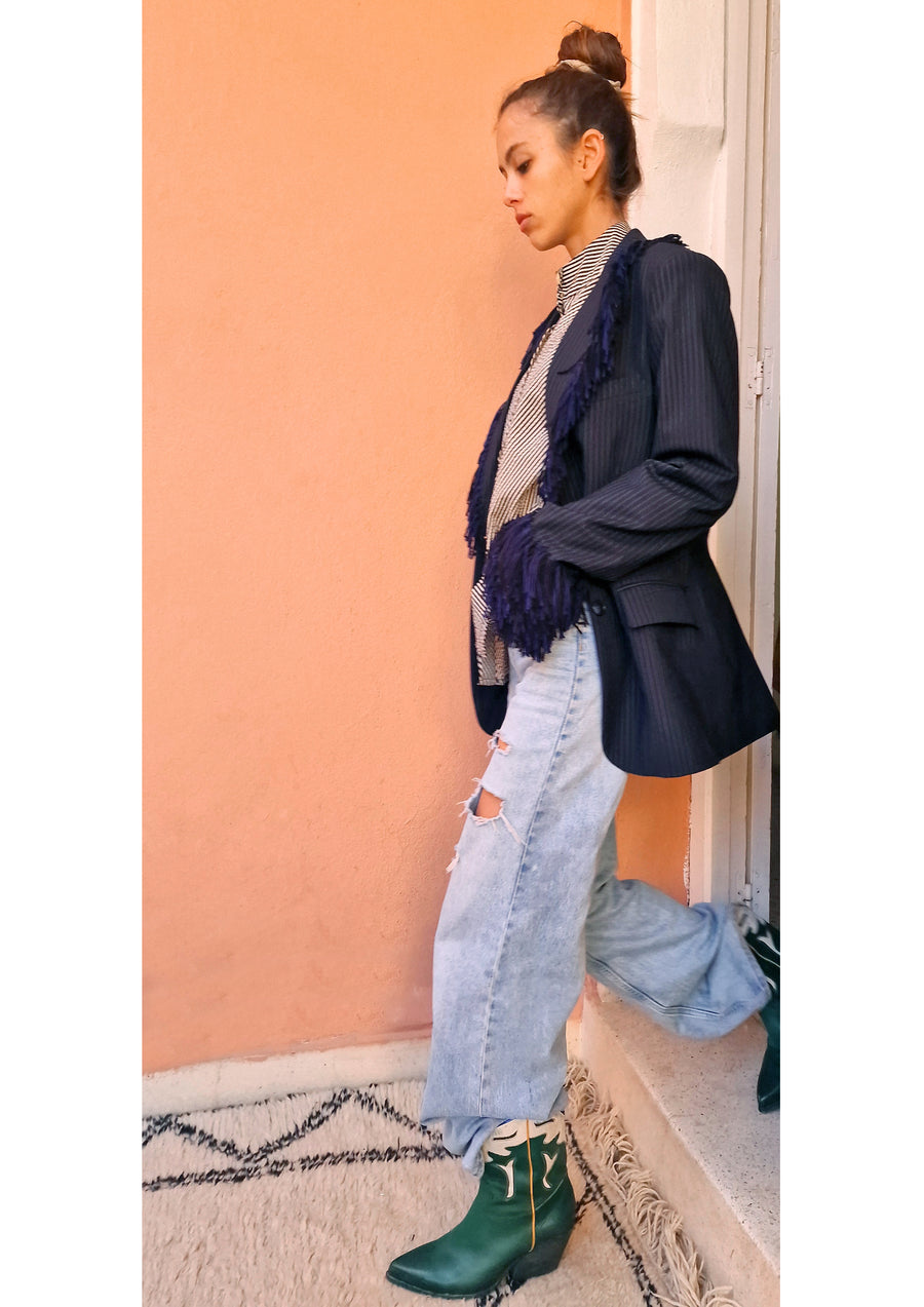 CLARAMONTE INUIT JACKET IN NAVY STRIPES