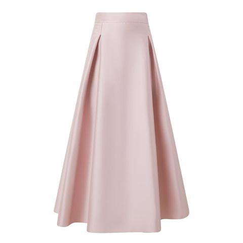 ROISIN LINNANE LONG HALSTON SKIRT IN SHELL PINK