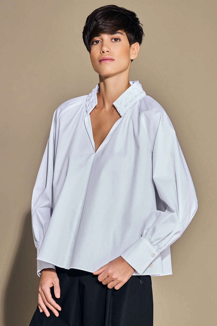 ARMARGENTUM KIANA BLOUSE IN ALBA WHITE