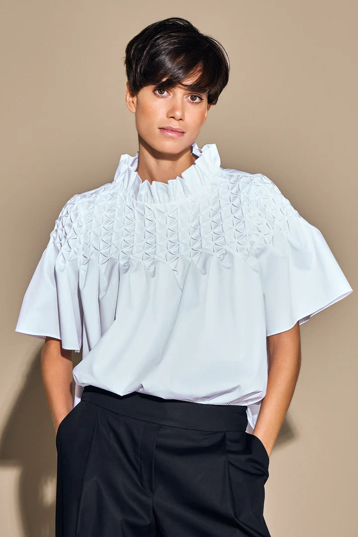 ARMARGENTUM KOKO BLOUSE IN ALBA WHITE